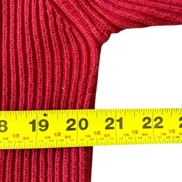 GAP Red Ribbed Turtleneck Sweater Women’s Large Cotton Knit Pullover - Picture 6 of 7
